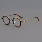 Saxon Titanium Round Glasses Frame Round Frames Southood Leopard